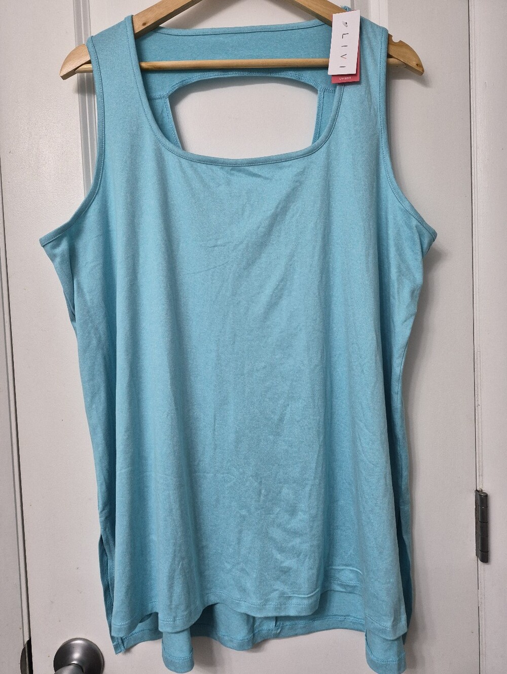 Livi Activewear Long Tank Top Womens 18/20 Back Cut Out Sleeveless Lane Bryant